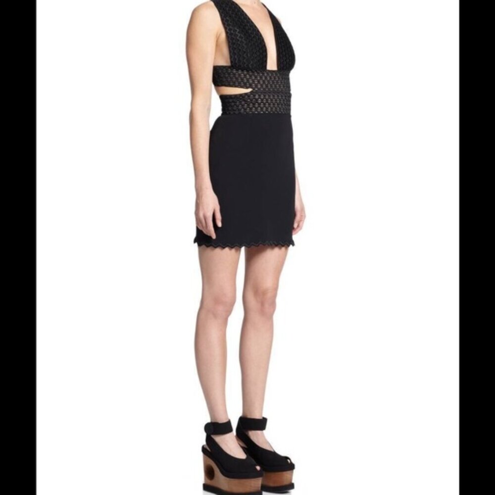 New vintage Stella McCartney Ric Rack Décolleté cutout embroidered minidress